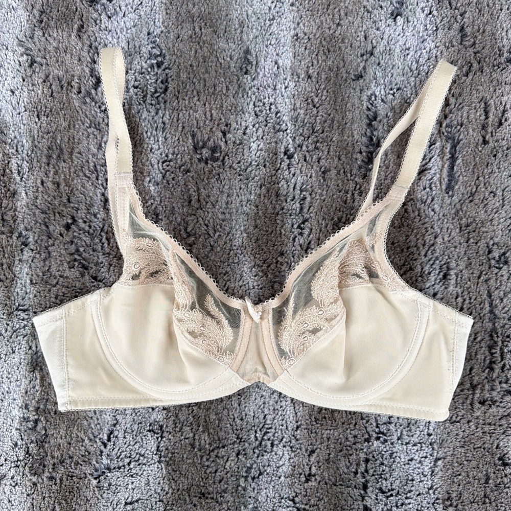 Wacoal Underwire Feather Embroidery Full Coverage Unlined Bra 85121 - 34B Nude